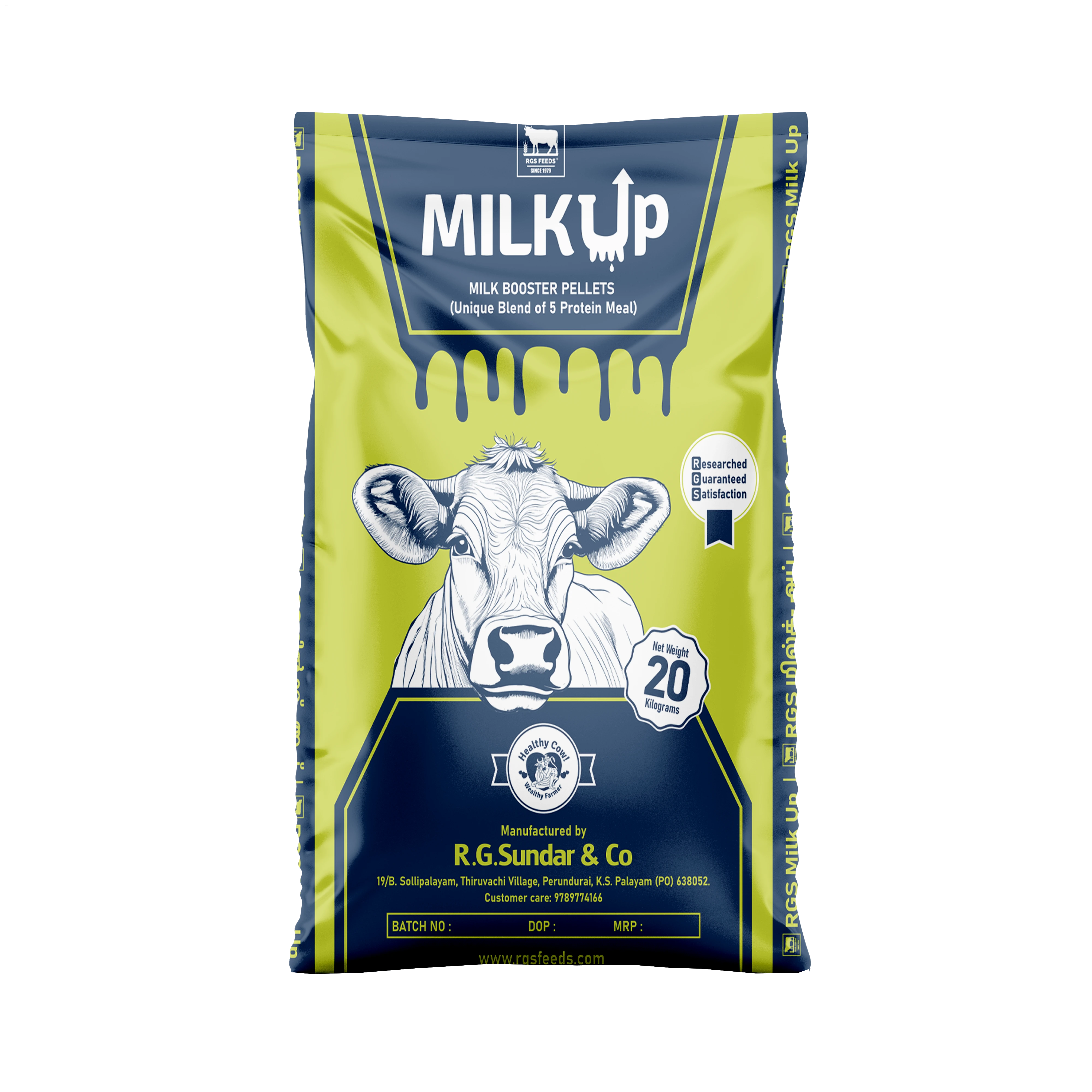 BEST QUALITY WITH LOW PRICE RGS MILK UP DAIRY CONCENTRATE PELLET  IN INDIA