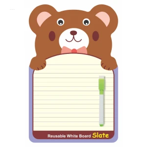 Bear - White Reusable Slate/Board | Sketch with Earser | Cardboard Slate |