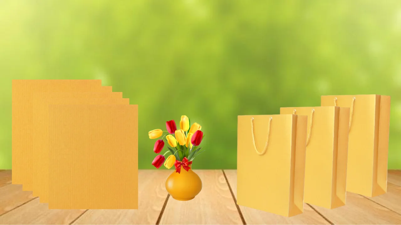 Carry Bag Paper - Golden Yellow