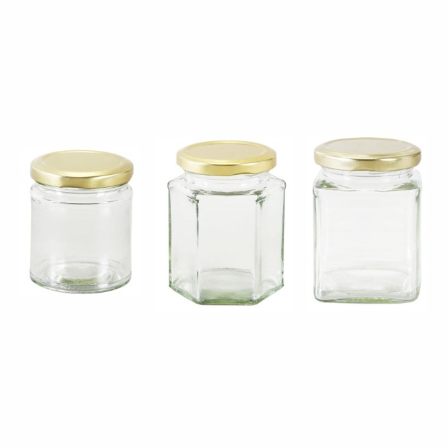 Hot selling glass honey and pickle jar glass price Round Glass kitchen storage Container in bulk