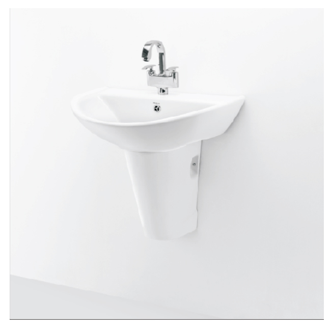 Top Grade Half Pedestal Wash Basin are ideal for smaller bathrooms  where space is limited Available in various sizes